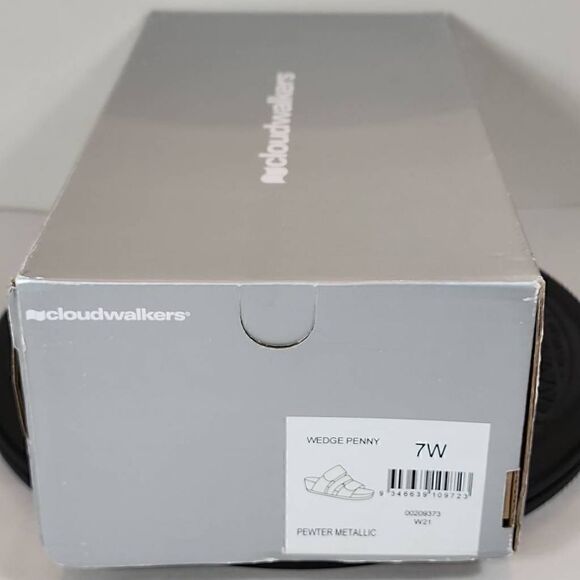 Cloudwalkers Plus Size Wedge Penny in Pewter Metallic Women's Size 7W - Picture 3 of 10